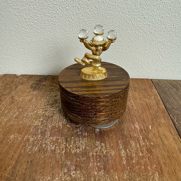 1985 SPOONTIQUES Juggling Clown Gold Pewter Crystal Balls Music Box‎ - Picture 7 of 8